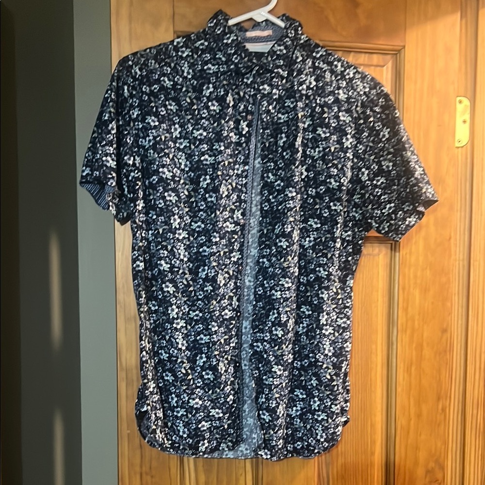 Denim & Flower Navy Floral Button Down Shirt